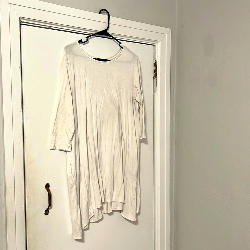 EUC White 3/4 Sleeve Tunic- HAS POCKETS!
